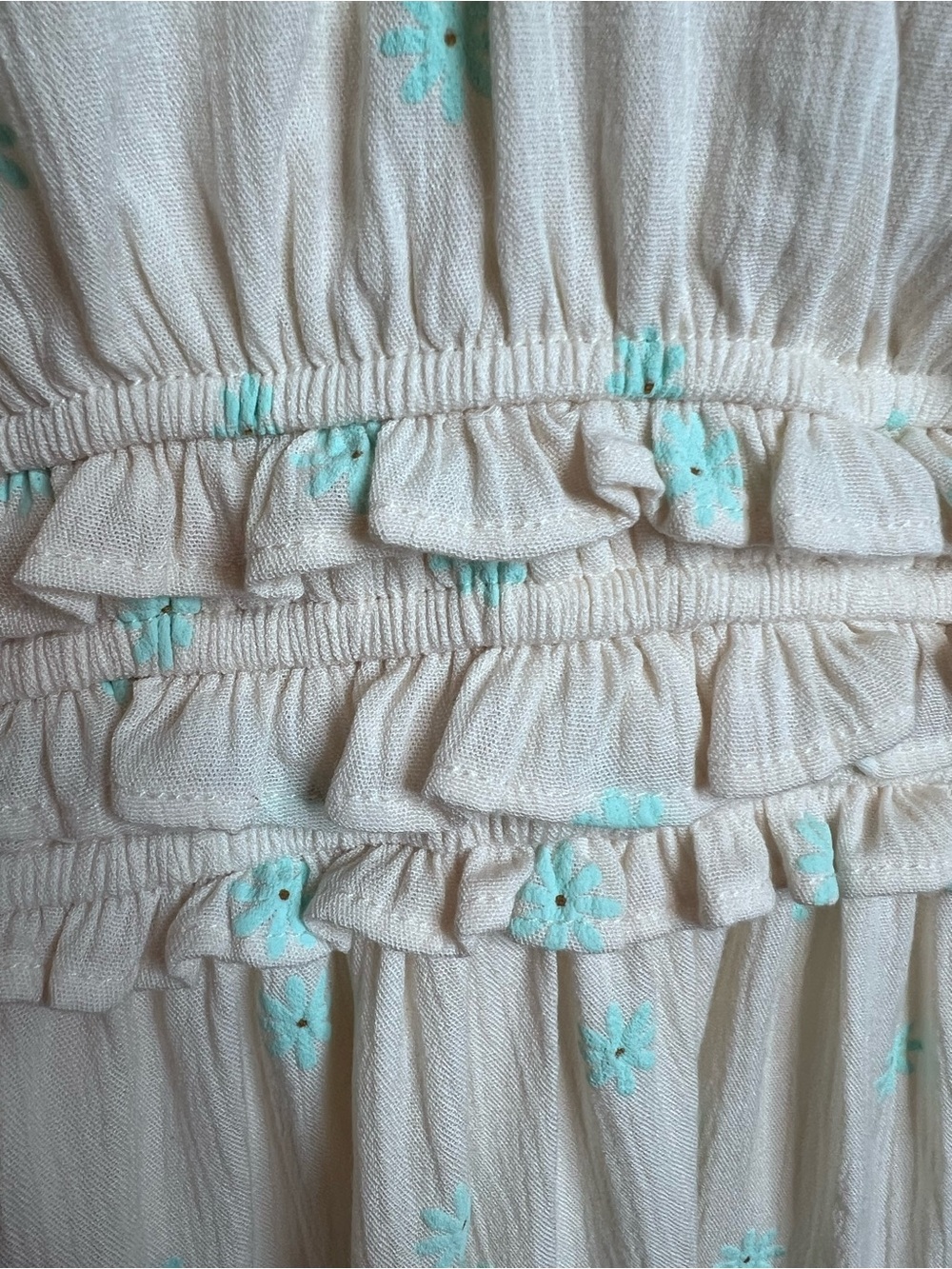 TORRID Cream Smocked Waist Midi Dress Delicate Blue Floral Print. Size 3. - Picture 12 of 16